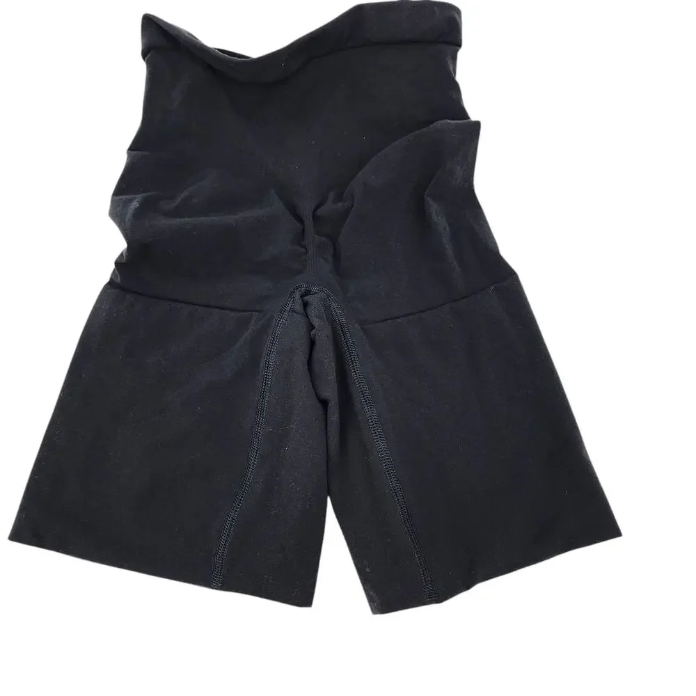 Spanx Power Series High Waisted Mid Thigh Black Shapewear Shorts Size Large